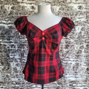 Black and Red Vintage Style Top